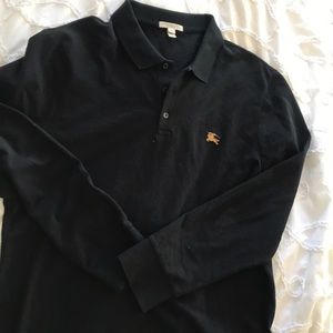 Burberry men’s XXL black long sleeve polo